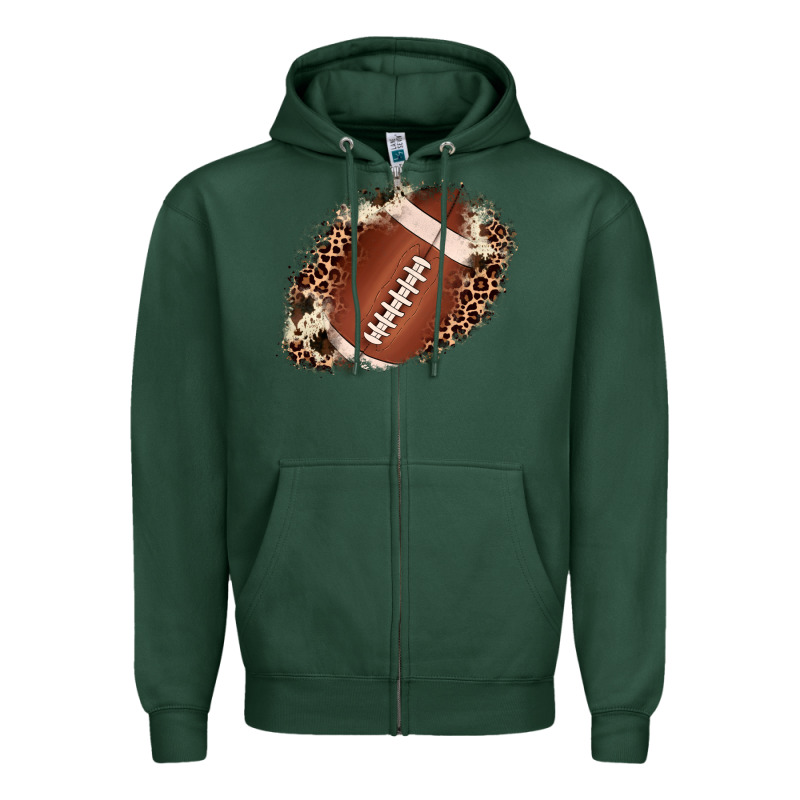 Football Cowhide Leopard Patch Zipper Hoodie by JahusDesignShop | Teevron