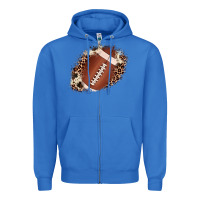 True Royal football cowhide leopard patch Zipper Hoodie - JahusDesignShop