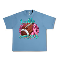 Pebble Blue Tackle Cancer Football Urban Heavy Tee - texasbilliewilder