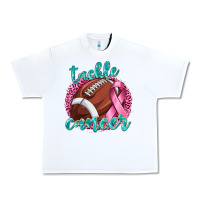 White Tackle Cancer Football Urban Heavy Tee - texasbilliewilder