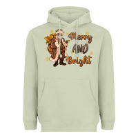 Matcha merry and bright black santa Heavyweight Hoodie - MaliasSmallBusiness