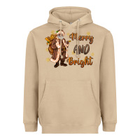 Mushroom merry and bright black santa Heavyweight Hoodie - MaliasSmallBusiness
