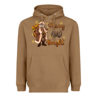 Toasted Coconut merry and bright black santa Heavyweight Hoodie - MaliasSmallBusiness