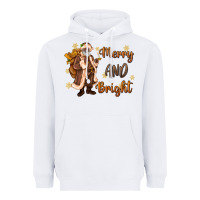 White merry and bright black santa Heavyweight Hoodie - MaliasSmallBusiness