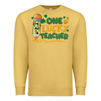 Antique Gold one lucky teacher Premium Sweatshirt - MaliasSmallBusiness