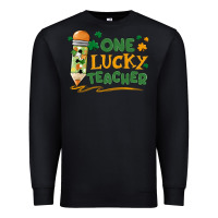 Black one lucky teacher Premium Sweatshirt - MaliasSmallBusiness