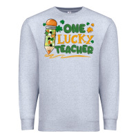 Heather Grey one lucky teacher Premium Sweatshirt - MaliasSmallBusiness