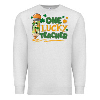 Oatmeal Heather one lucky teacher Premium Sweatshirt - MaliasSmallBusiness