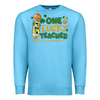 Ocean Blue one lucky teacher Premium Sweatshirt - MaliasSmallBusiness