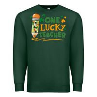 Sports Green one lucky teacher Premium Sweatshirt - MaliasSmallBusiness