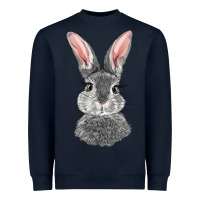 Navy Bunny Face Heavyweight Sweatshirt - RanaPortraitStore