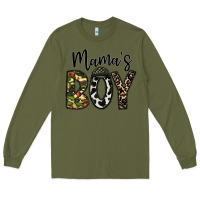 Army Green mama's boy Long Sleeve Tee - CowhideDigitalArt