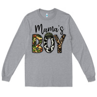 Heather Grey mama's boy Long Sleeve Tee - CowhideDigitalArt