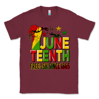 Burgundy juneteenth fist free ish since 1865 Classic Tee - HRA Design Shop