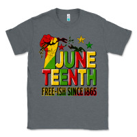 Charcoal Heather juneteenth fist free ish since 1865 Classic Tee - HRA Design Shop