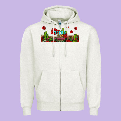 Texas Chica Zipper Hoodie Designed By Jasminsmagicworld