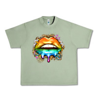 Oil Green rainbow lips Urban Heavy Tee - Zillion Design Studio