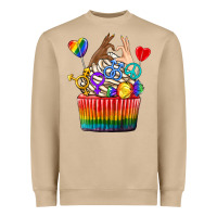 Mushroom pride rainbow cupcake Heavyweight Sweatshirt - texasbilliewilder