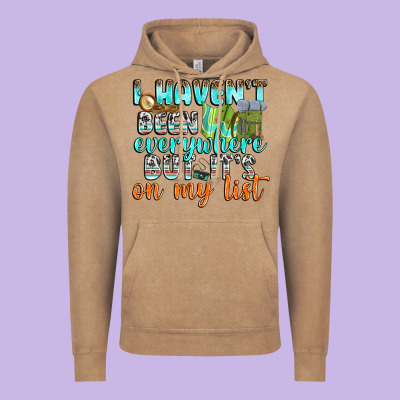 I Havent Been Everywhere But Its On My List Vintage Hoodie Designed By Texasbilliewilder