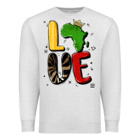 Oatmeal Heather africa love Premium Sweatshirt - MaliasSmallBusiness