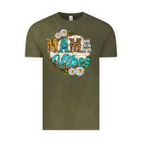 Vintage Olive mama vibes with daisies Vintage Tee - texasbilliewilder