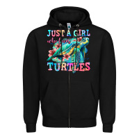 Black just a girl who loves turtles Zipper Hoodie - Jasminsmagicworld