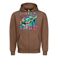 Chestnut just a girl who loves turtles Zipper Hoodie - Jasminsmagicworld