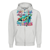 Dove Grey just a girl who loves turtles Zipper Hoodie - Jasminsmagicworld