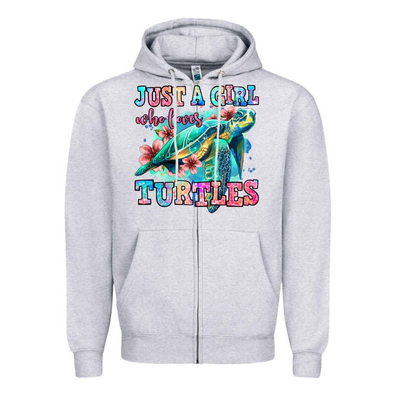 Just A Girl Who Loves Turtles Zipper Hoodie by Jasminsmagicworld | Teevron