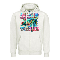 Oatmeal Heather just a girl who loves turtles Zipper Hoodie - Jasminsmagicworld
