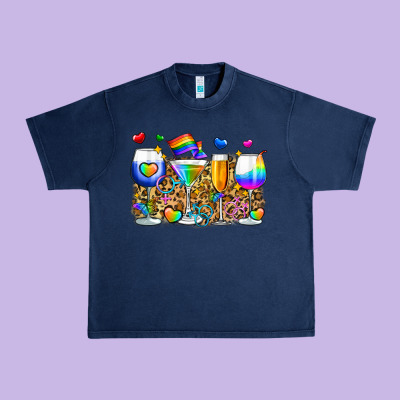 Pride Wine Cups Urban Heavy Tee Designed By Zillion Design Studio