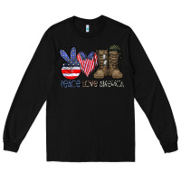Black peace love america Long Sleeve Tee - CowhideDigitalArt
