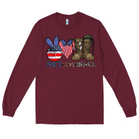Burgundy peace love america Long Sleeve Tee - CowhideDigitalArt
