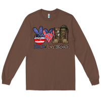 Chestnut peace love america Long Sleeve Tee - CowhideDigitalArt