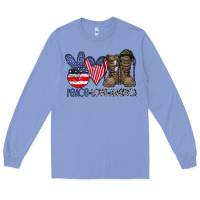 Colony Blue peace love america Long Sleeve Tee - CowhideDigitalArt