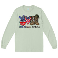 Matcha peace love america Long Sleeve Tee - CowhideDigitalArt