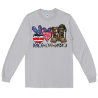 Moon Dust peace love america Long Sleeve Tee - CowhideDigitalArt