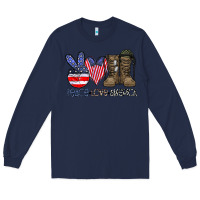Navy peace love america Long Sleeve Tee - CowhideDigitalArt