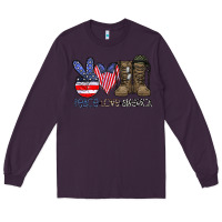 Plum peace love america Long Sleeve Tee - CowhideDigitalArt