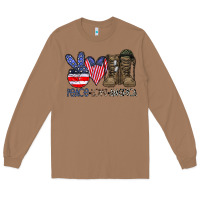 Toasted Coconut peace love america Long Sleeve Tee - CowhideDigitalArt