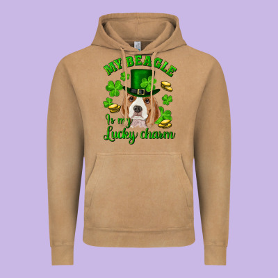 Vintage Hoodie st.patrick's day my beagle is my lucky charm