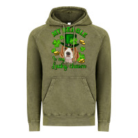 Vintage Olive st.patrick's day my beagle is my lucky charm Vintage Hoodie - RanaPortraitStore