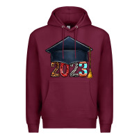 Burgundy 2023 graduation hat bbs Premium Hoodie - BundleAndBundleShop