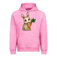 Fuchsia Pink eastrt bunny carrot Urban Hoodie - RanaPortraitStore