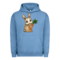 Pigment Pebble Blue eastrt bunny carrot Urban Hoodie - RanaPortraitStore