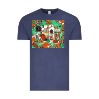 Vintage Denim dog coffee cups Vintage Tee - Zillion Design Studio