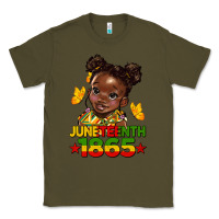 Army Green juneteenth 1865 afro girl Classic Tee - HRA Design Shop