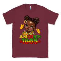 Burgundy juneteenth 1865 afro girl Classic Tee - HRA Design Shop