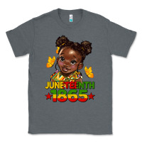 Charcoal Heather juneteenth 1865 afro girl Classic Tee - HRA Design Shop