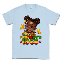 Dusty Blue juneteenth 1865 afro girl Classic Tee - HRA Design Shop
